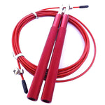 Corde à sauter IRON avec câble ajustable et poignées acier rouge