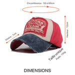 Dimensions de la casquette MOTORS en coton pour homme et femme