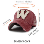 Dimensions de la casquette rouge W.FOR.WILD pour homme et femme