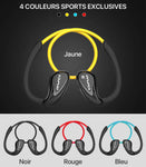 Les écouteurs sport Bluetooth A880BL sont disponibles en plusieurs couleurs (Jaune, Noir, Rouge, Bleu)