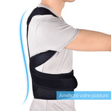 Corset correcteur de posture ajustable avec maintien lombaire pour adulte et enfant noir