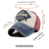 Dimensions casquette SHINE pour homme et femme