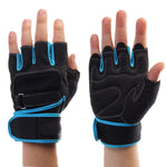 Paire de gants avec système de serrage bleu