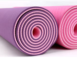 Tapis de Hatha Yoga confort bicolore enroulé