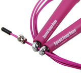 Roulements à billes de la corde à sauter de vitesse PRO avec câble ajustable rose