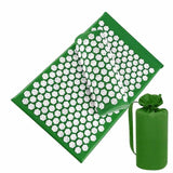 Tapis d acupression + coussin + sac FLEURS DE LOTUS vert | Soulage le dos