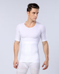 T-Shirt minceur de compression blanc FLEX.SHAPER homme pour aider à maintenir les tissus adipeux