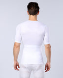 T-Shirt minceur de compression blanc FLEX.SHAPER homme utilise après une perte de poids rapide